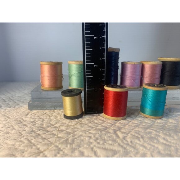 Vintage Sewing Thread Wood Spools set of 9 #14 - Picture 6 of 8